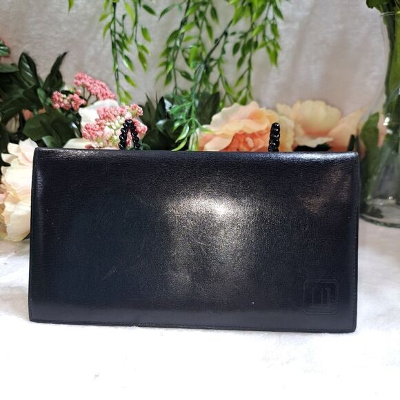 Dunhill Black Leather Checkbook Wallet - Picture 2 of 10